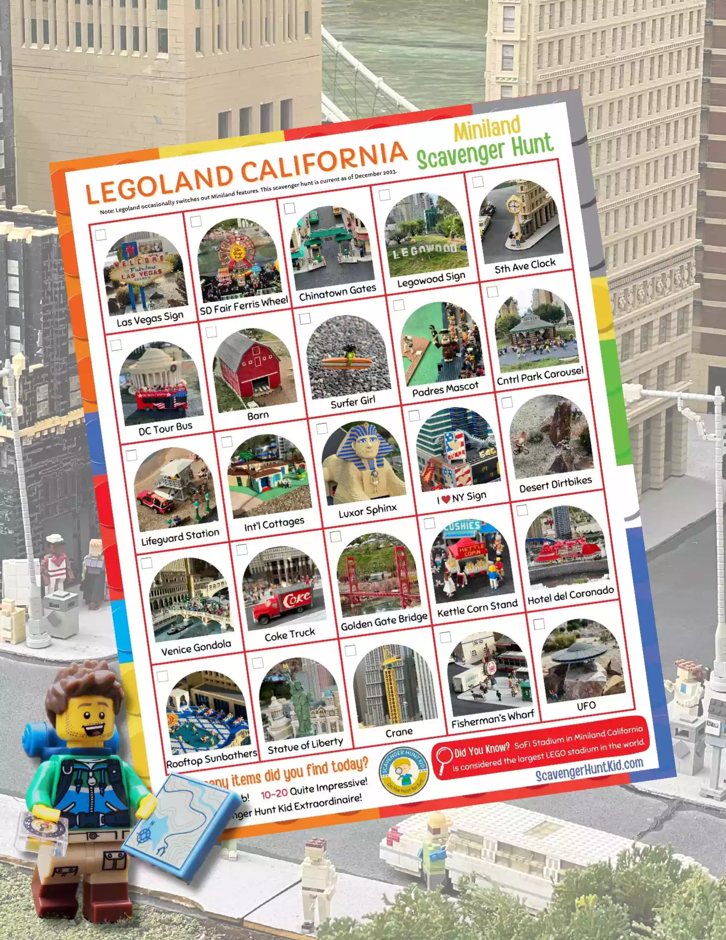 legoland california miniland scavenger hunt