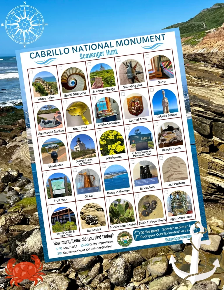 Cabrillo National Monument scavenger hunt